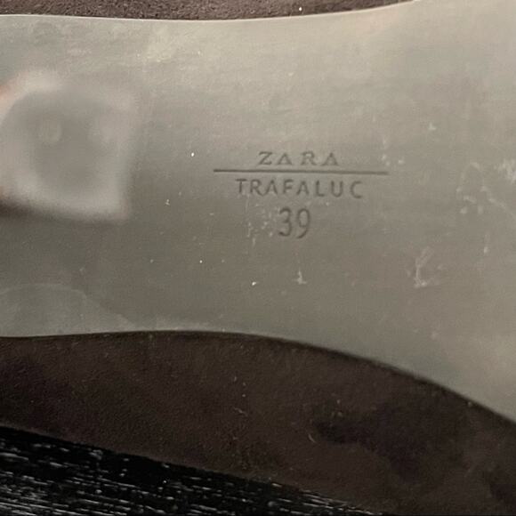 Zara Black Patent Suede Platform Stilettos 39 - Picture 9 of 10